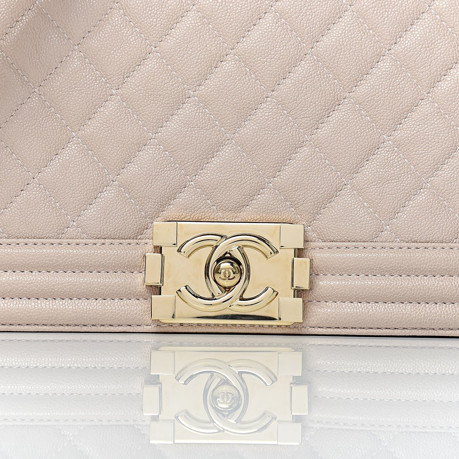 Chanel Caviar Quilted Medium Boy Flap Beige 10 of 10
