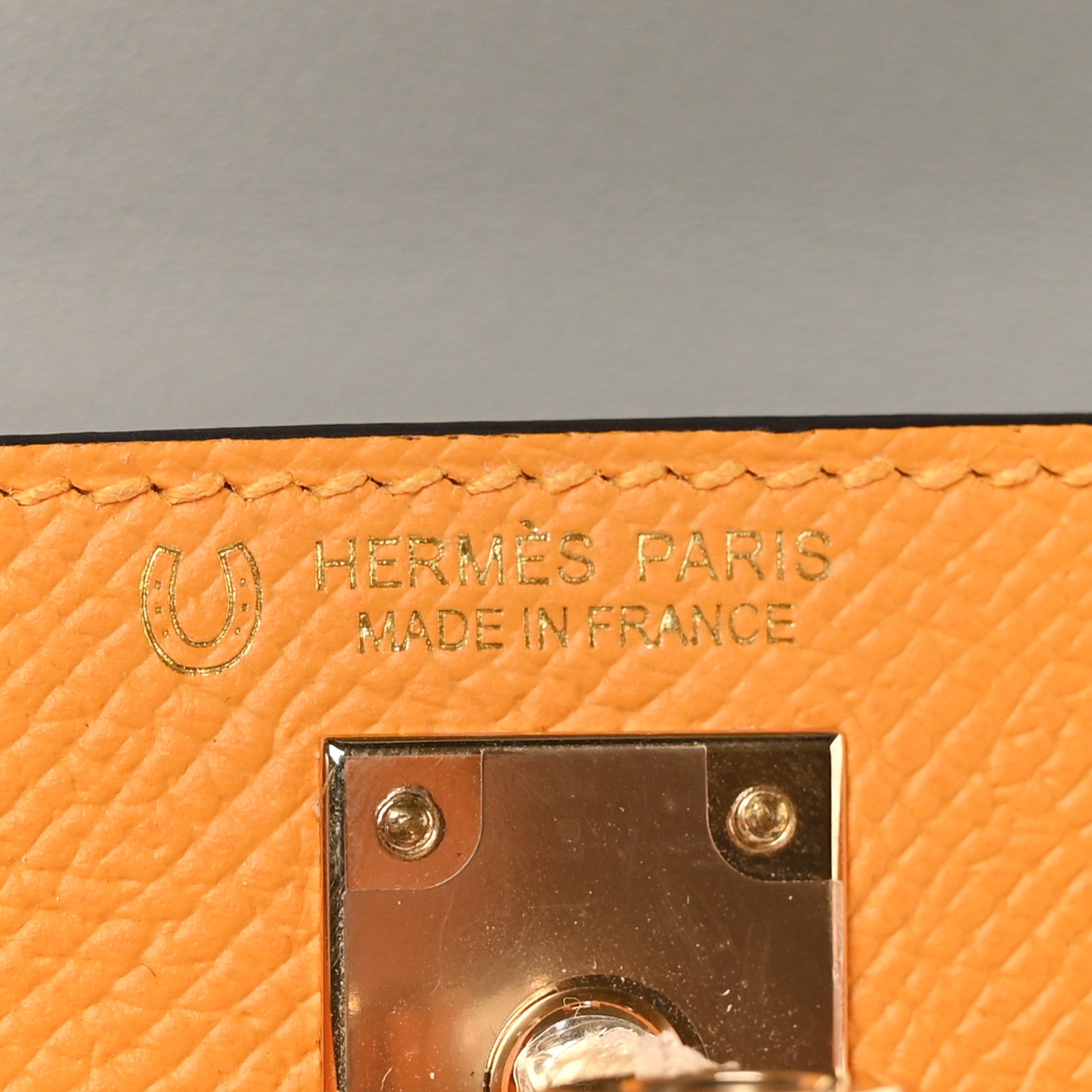 Hermes Epsom Horseshoe Mini Kelly Sellier 20 Jaune D'Or Bleu Glacier 6 of 11