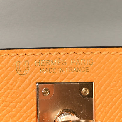 Hermes Epsom Horseshoe Mini Kelly Sellier 20 Jaune D'Or Bleu Glacier 6 of 11