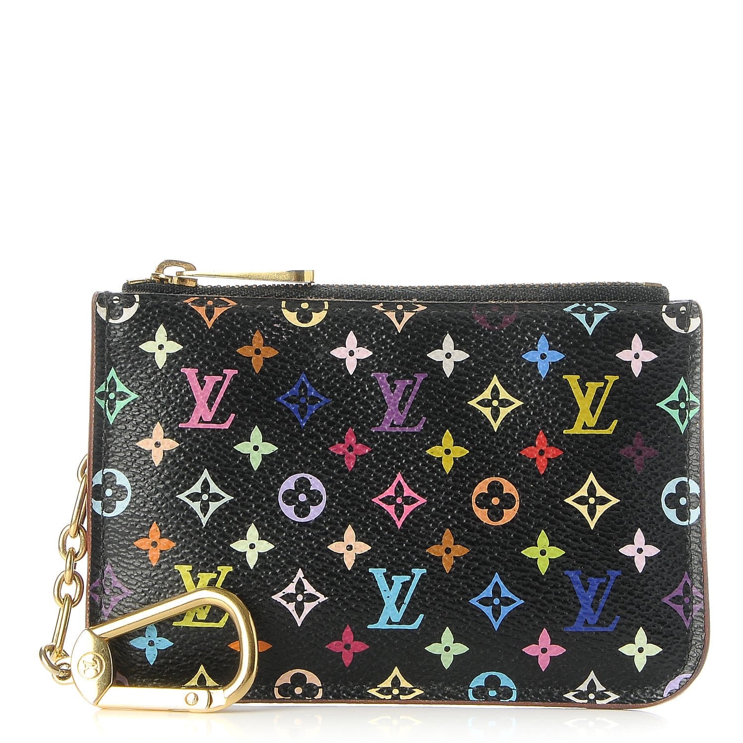 Louis Vuitton Monogram Multicolor Key Pouch Black Violet 1 of 7