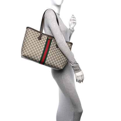Gucci X BALENCIAGA BB Supreme Monogram Web Medium Ophidia Shopping Tote Beige New Acero 2 of 15