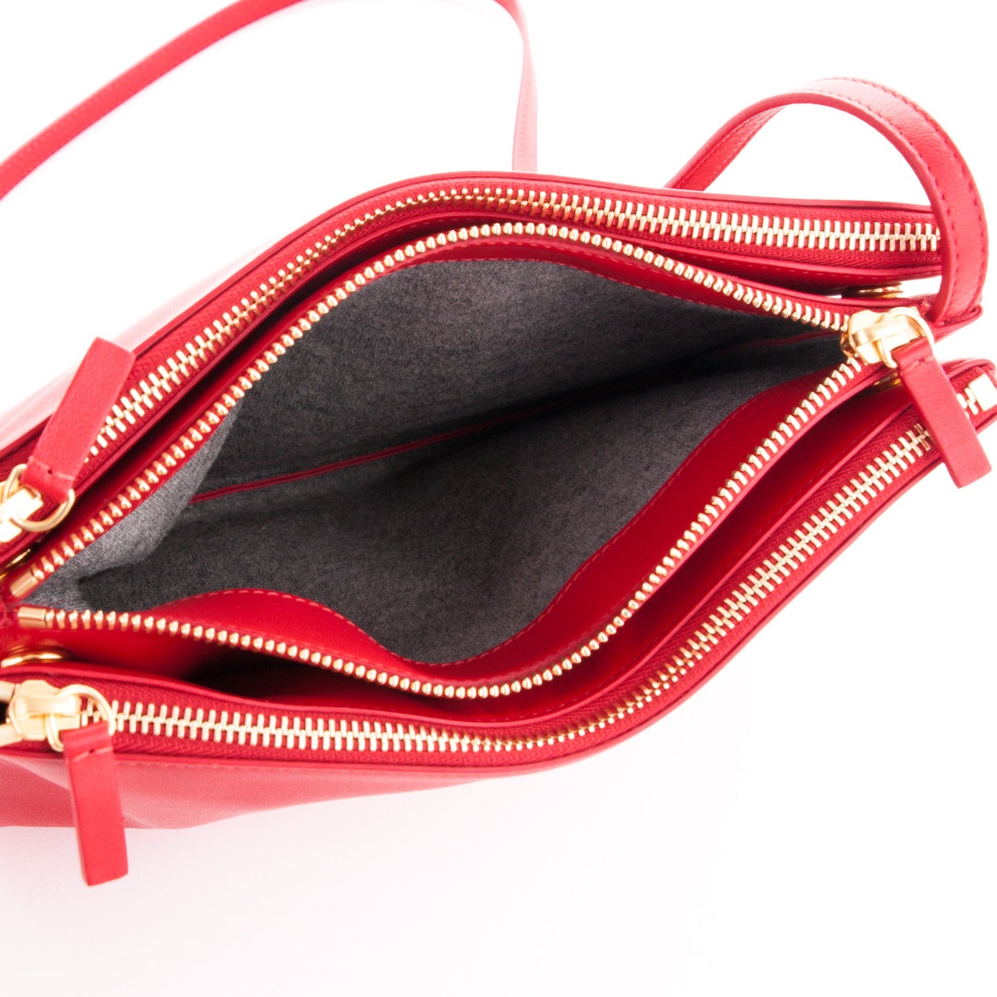 Lambskin Large Trio Crossbody Bag Red
