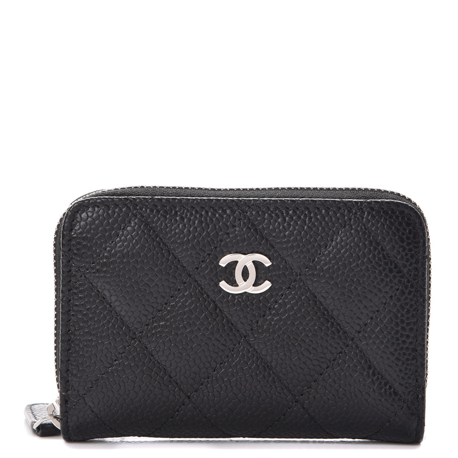 Chanel Caviar Quilted Zip Coin Purse Black 1 of 7