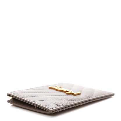 Saint Laurent Monogram Grain de Poudre 5 Fragments Zip Pouch Card Holder Dark Latte 4 of 6