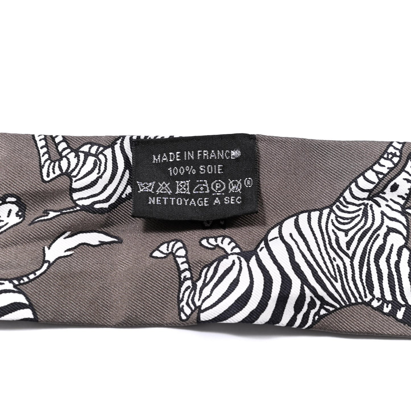 Silk Les Zebres Twilly Gris Taupe Black White