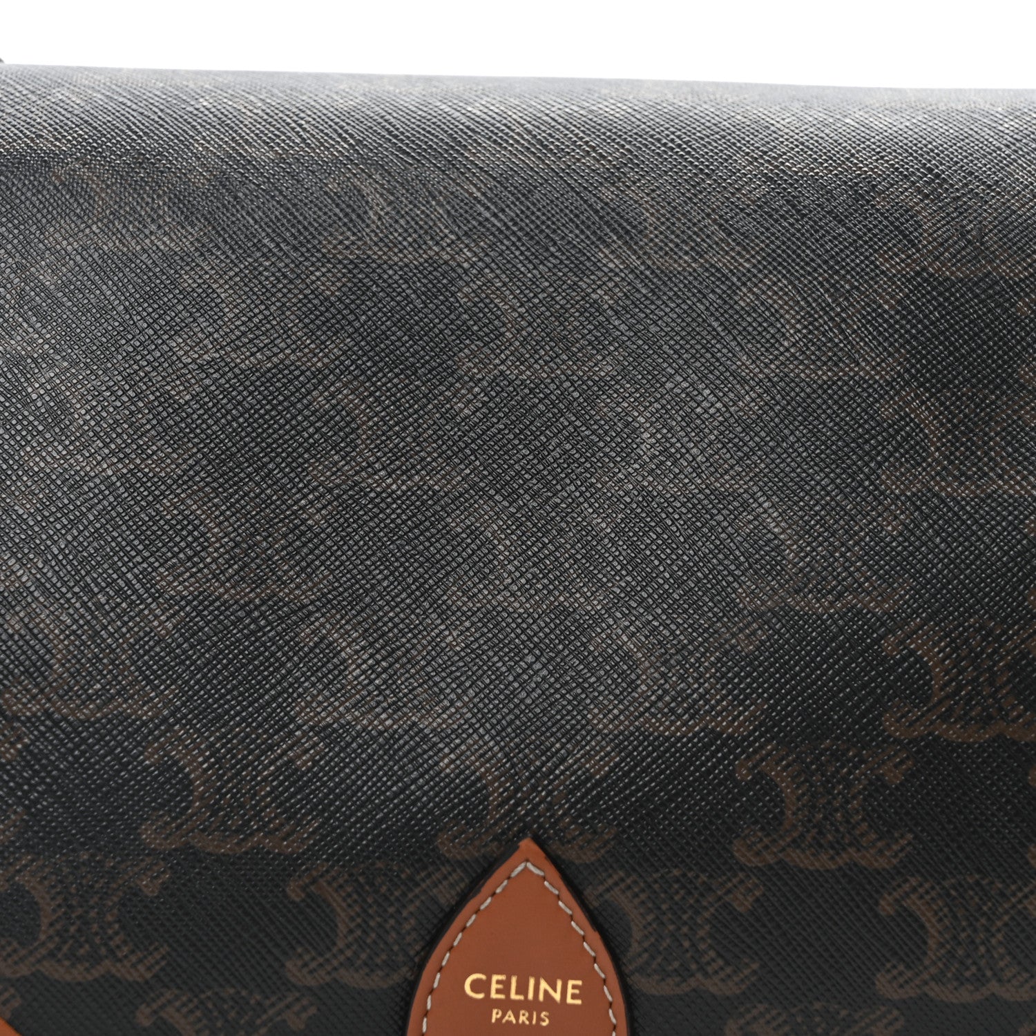 Celine Triomphe Canvas Medium Folco Bag Tan 7 of 9