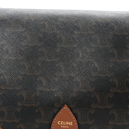 Celine Triomphe Canvas Medium Folco Bag Tan 7 of 9