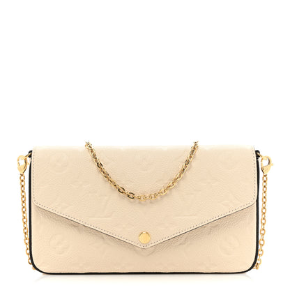 Louis Vuitton Empreinte Pochette Felicie Chain Wallet Cream 1 of 11