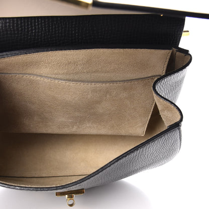 Chloe Grained Calfskin Lambskin Bi-Color Drew Shoulder Bag Black Powder Beige 4 of 8