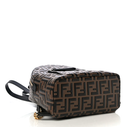 Fendi Vitello Bi-Color FF 1974 Embossed Mini Backpack Maya Black 4 of 9