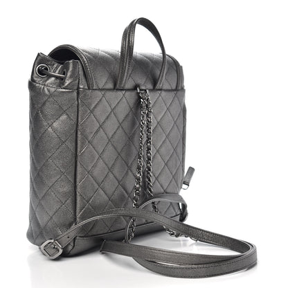 Chanel Metallic Caviar Quilted Filigree Backpack Dark Silver 3 of 10