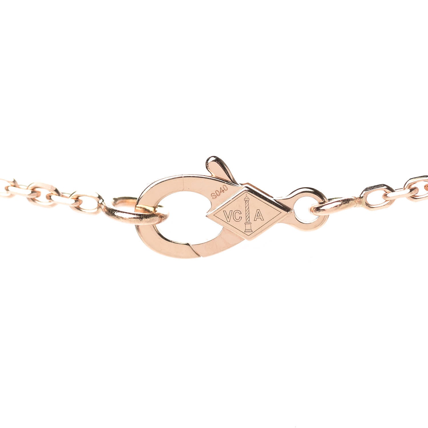 Van Cleef & Arpels 18K Rose Gold Gray Mother of Pearl Vintage Alhambra Pendant Necklace 4 of 7