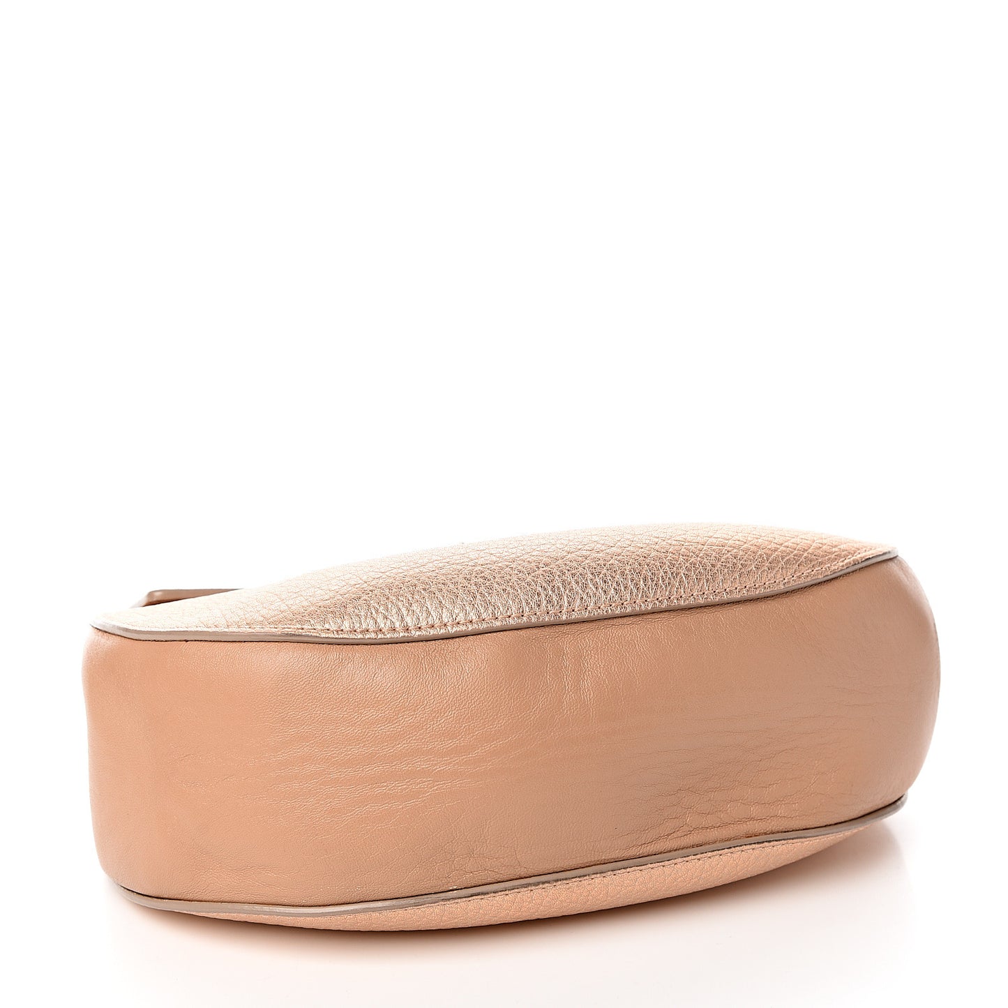 Metallic Grained Goatskin Drew Shoulder Bag Rose Gold