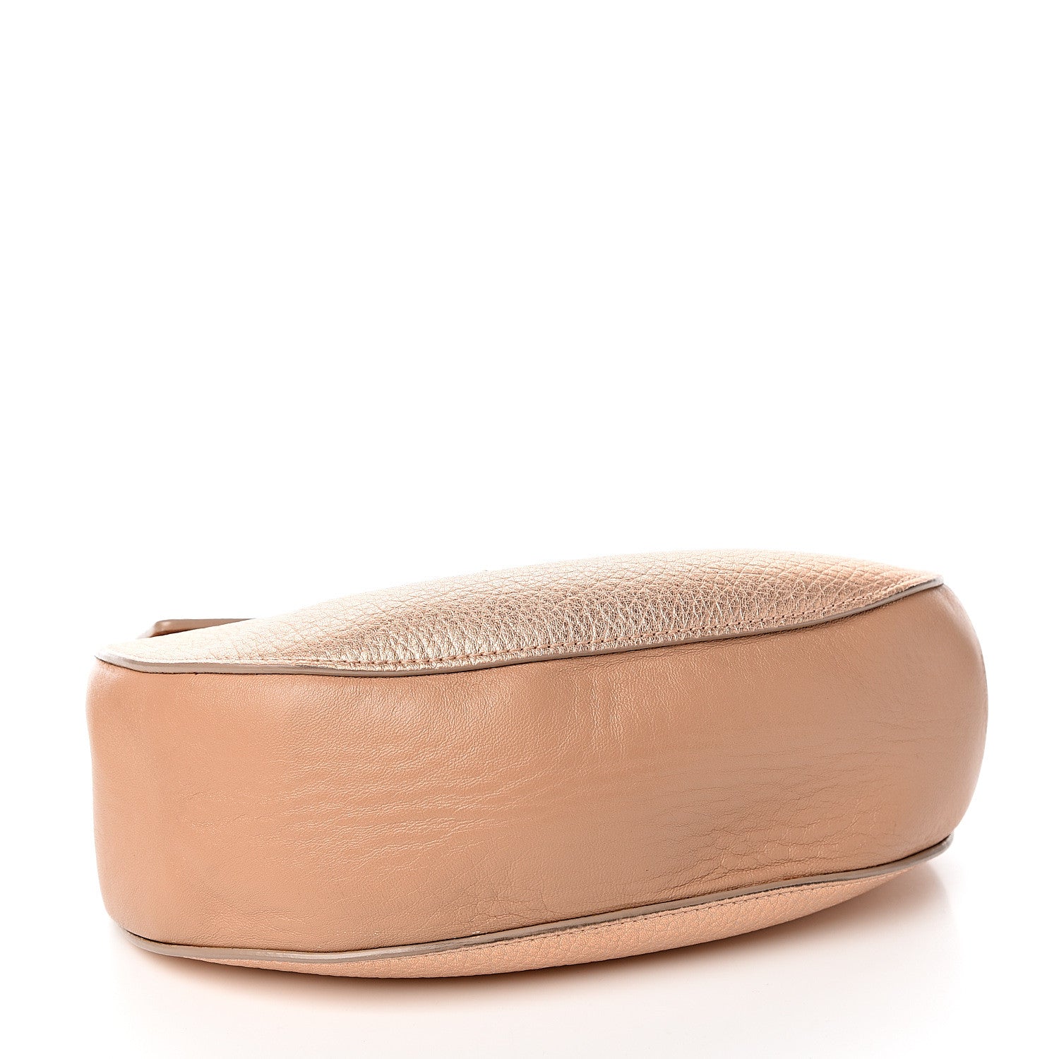 Chloe Metallic Grained Goatskin Drew Shoulder Bag Rose Gold 3 of 9