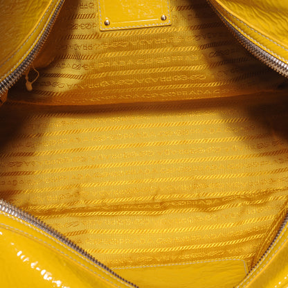 Prada Vernice Zippers Shoulder Bag Soleil 5 of 9