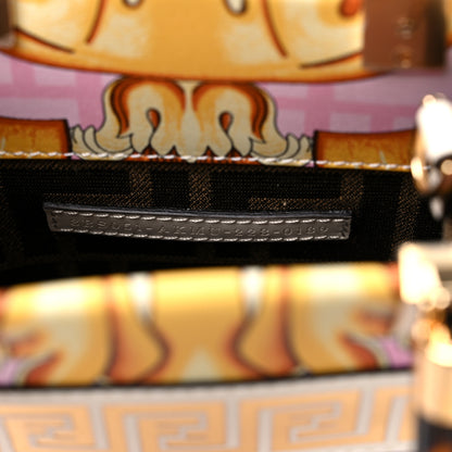 Fendi X VERSACE Calfskin Plexiglass Fendace FF Baroque Mini Fendi Sunshine Shopper Tote Gold Rosa White Ice Ciad 6 of 9