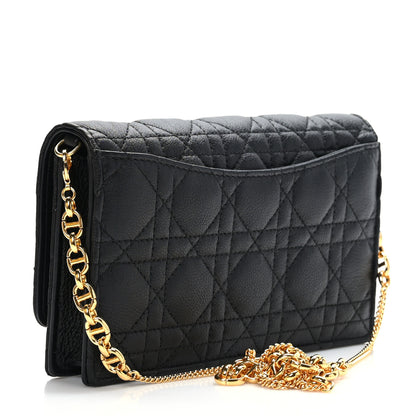 Christian Dior Supple Calfskin Caro Pouch with Chain Black 3 of 8