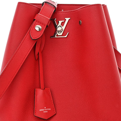 Louis Vuitton Calfskin Lockme Bucket Rubis 9 of 15