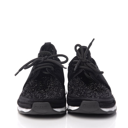 Chanel Stretched Fabric Velvet CC Womens Sneakers 40 Black 2 of 9