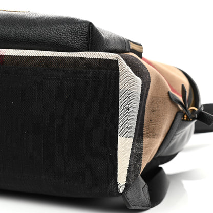 Burberry Mega Check Calfskin Abbeydale Simple Backpack Black Camel 9 of 9