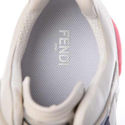 Fendi X FILA Vitello Mania Painted Mens Chunky Sneakers 9 Ice White Caipiroska Blueberry 7 of 8