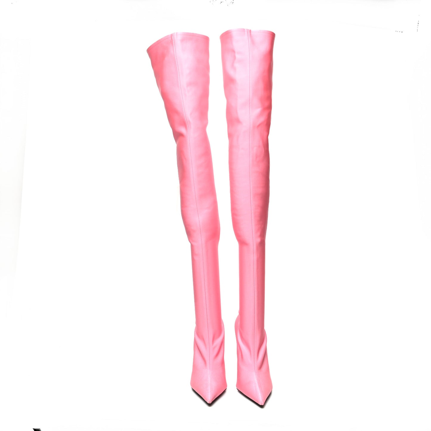 Spandex Pointed Toe Knife Thigh High Boots 38 Rose Dragee