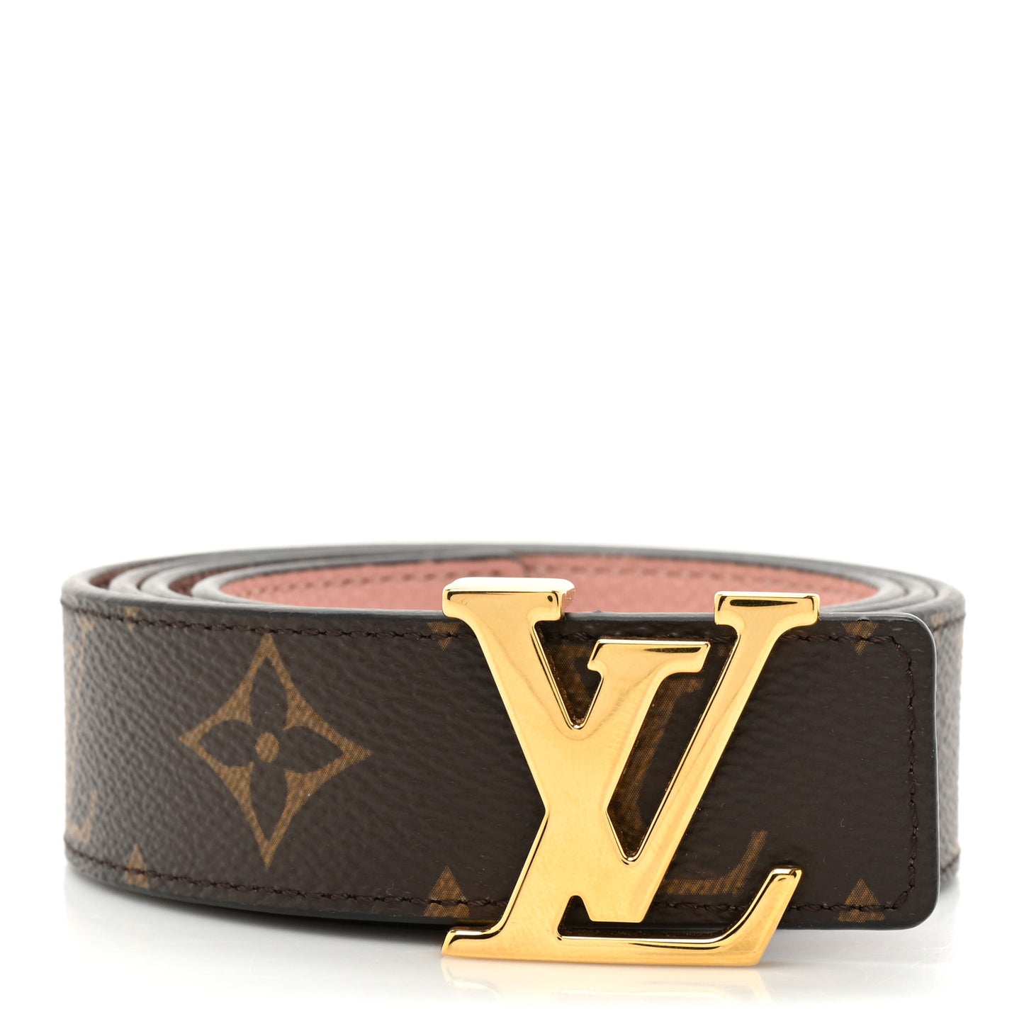 Calfskin Monogram 30mm LV Initiales Reversible Belt 80 32 Rose Ballerine