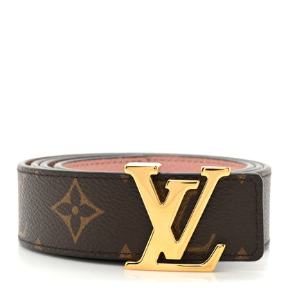 Louis Vuitton Calfskin Monogram 30mm LV Initiales Reversible Belt 80 32 Rose Ballerine 1 of 5