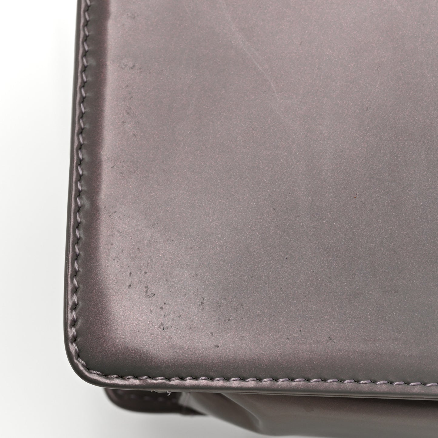Glazed Calfskin Large Boy Flap Grey