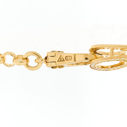 Foundrae 18K Yellow Gold Diamond Heavy Belcher Sister Hook Chain Necklace 4 of 5