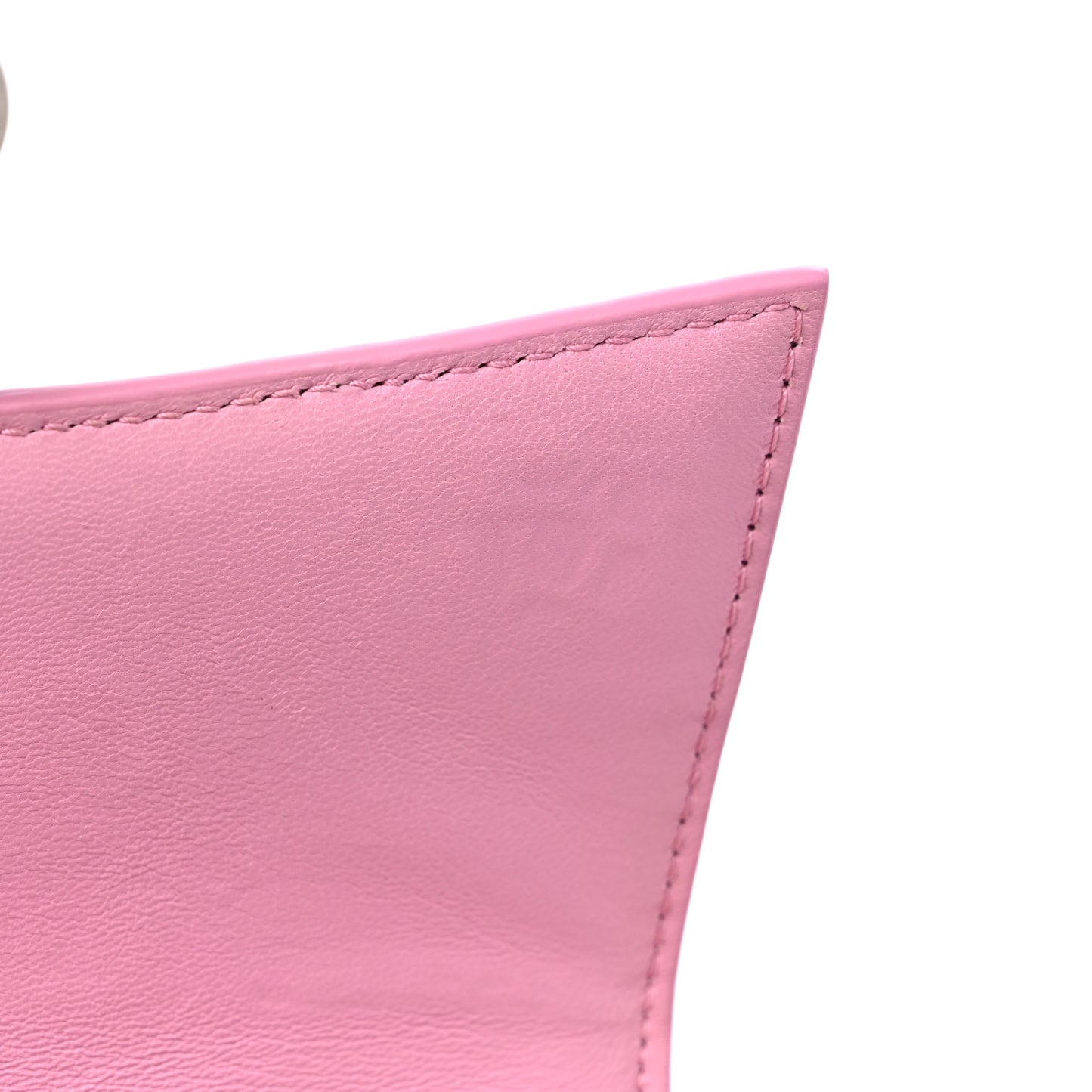 Shiny Calfskin Crocodile Embossed Hourglass Top Handle Bag XS Pink