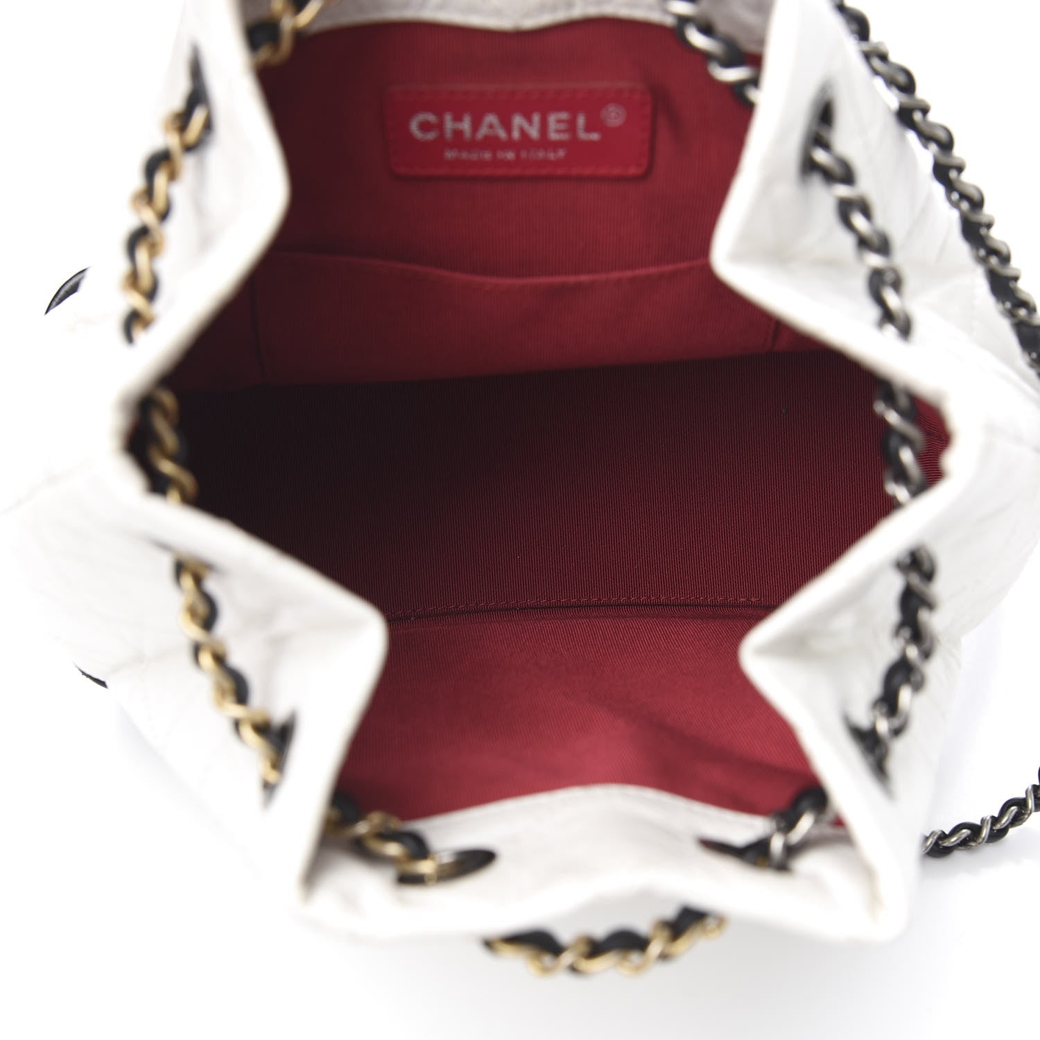 Chanel Aged Calfskin Quilted Small Gabrielle Backpack Black White 4 of 9