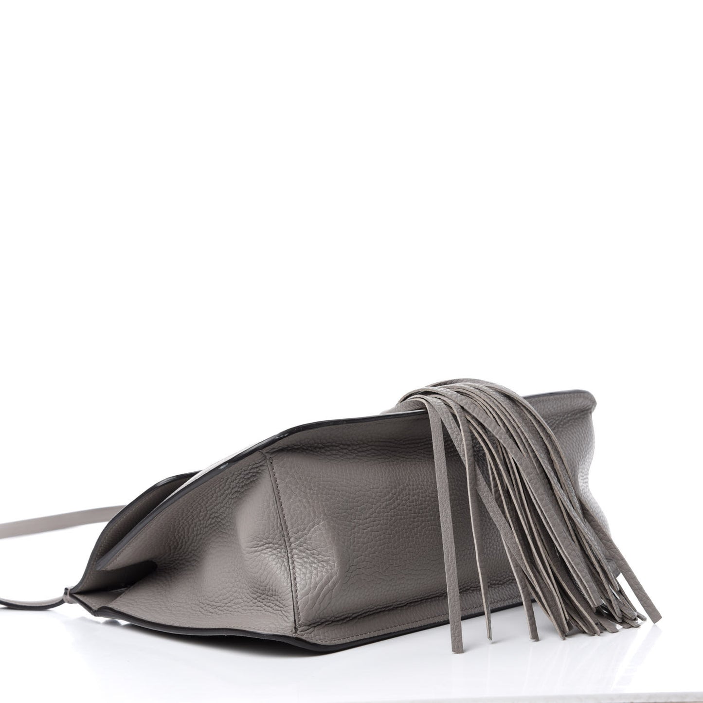 Cellarius Calfskin Medium Bamboo Daily Flap Shoulder Bag Storm Grey