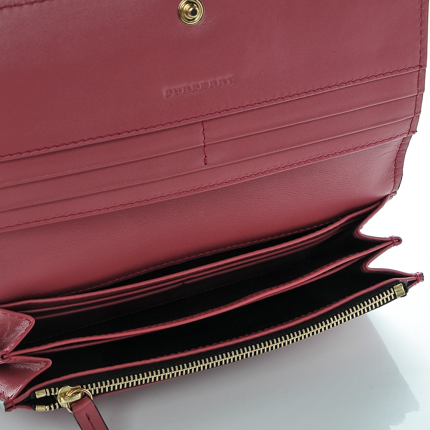 Burberry Heritage Grain Penrose Continental Wallet Crimson Pink 6 of 7
