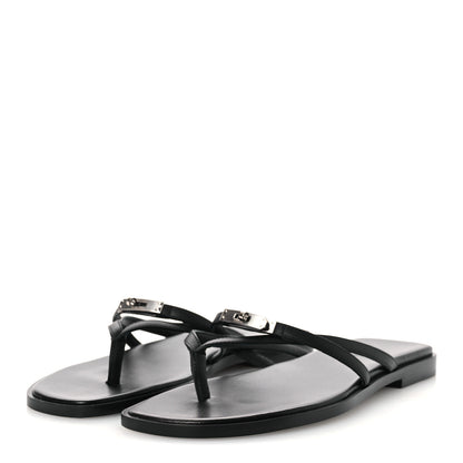Hermes Calfskin Miss Sandals 37 Black 4 of 11