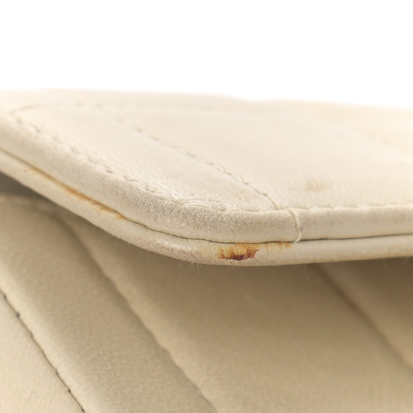 Lambskin East West Chocolate Bar Flap Ivory