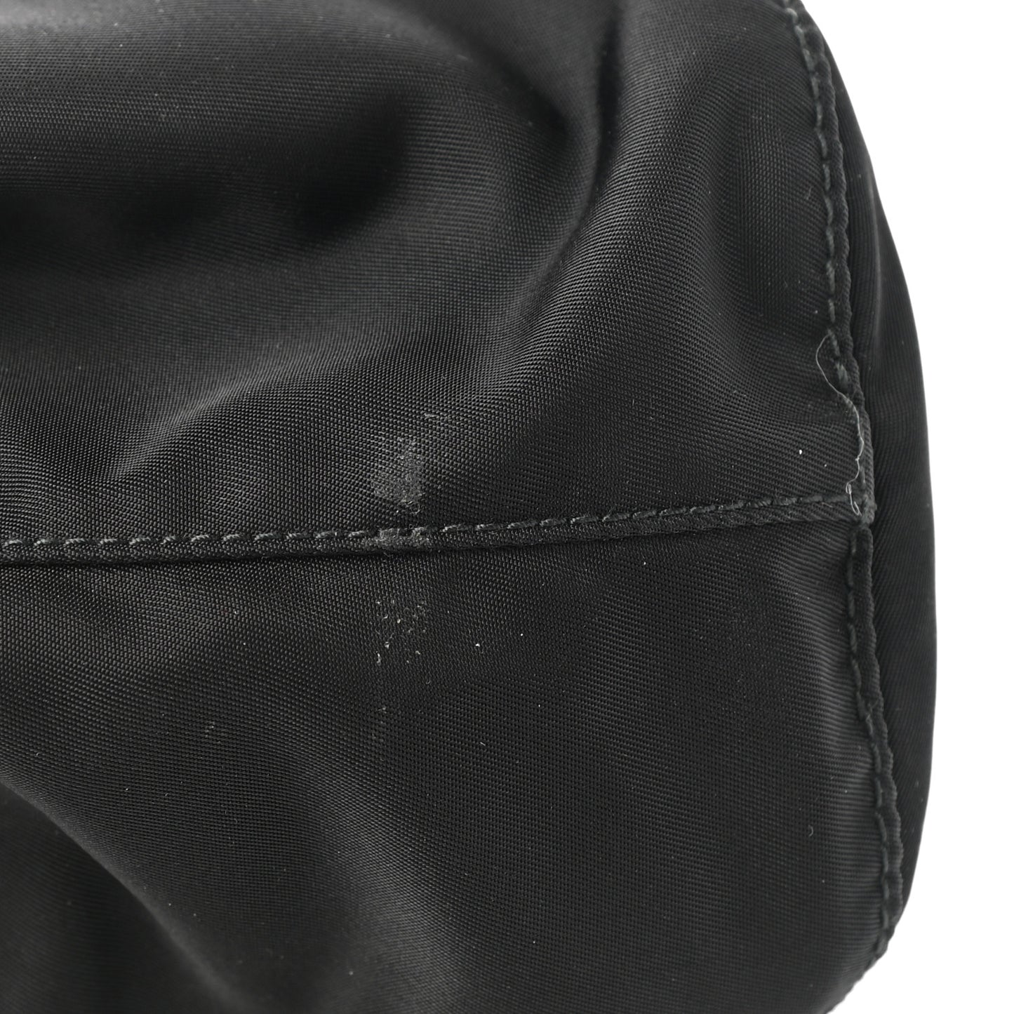 Saffiano Tessuto Nylon Vela Bucket Wristlet Black
