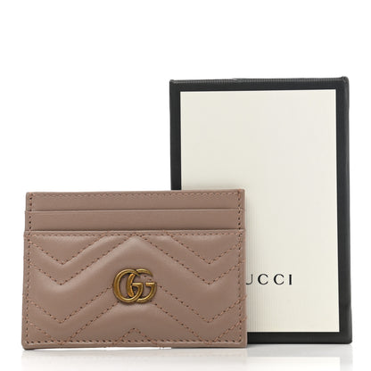 Gucci Calfskin Matelasse GG Marmont Card Holder Porcelain Rose 7 of 7