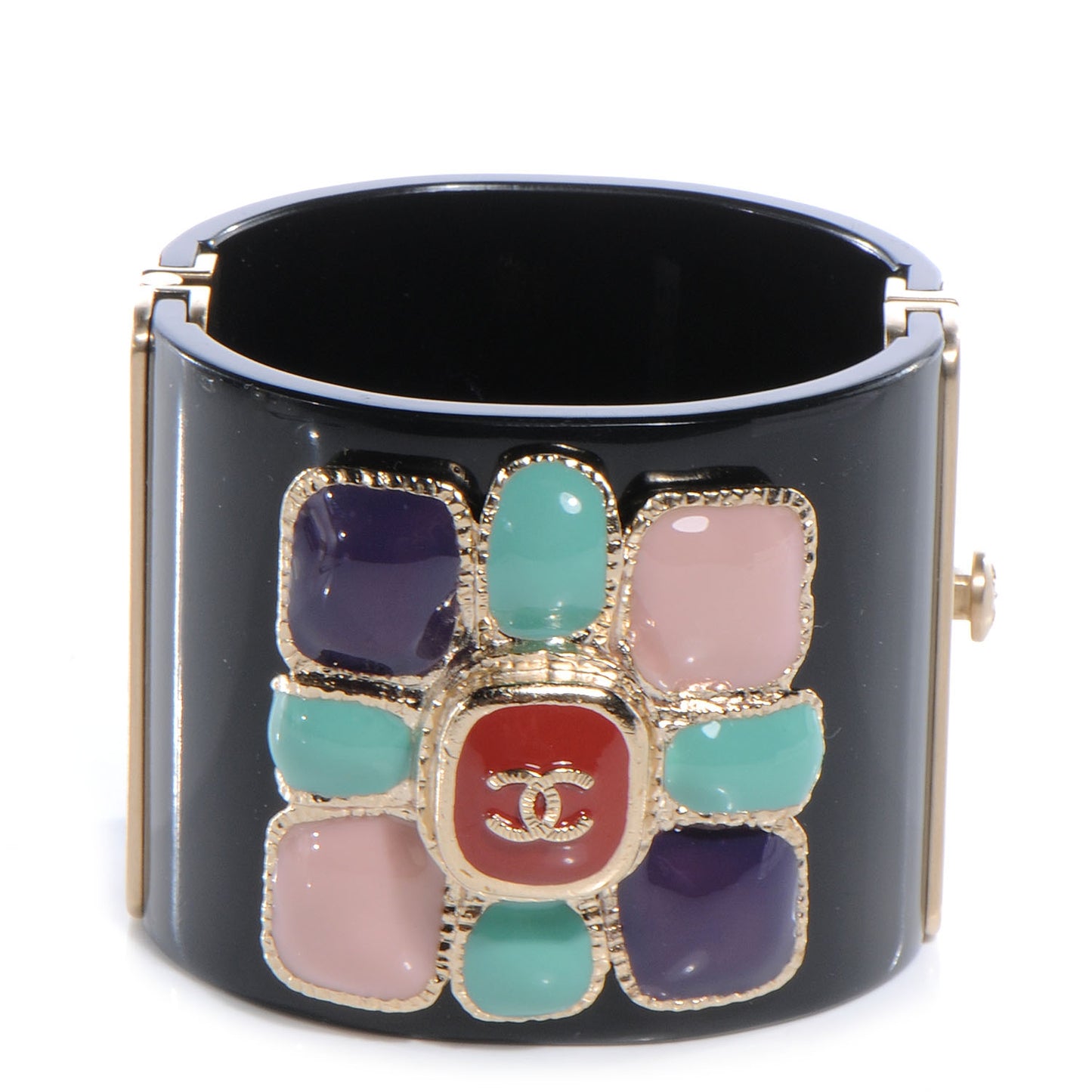Resin CC Cabochon Cuff Black