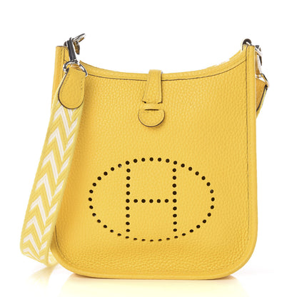 Hermes Taurillon Clemence Amazone Evelyne TPM Jaune De Naples White 1 of 9