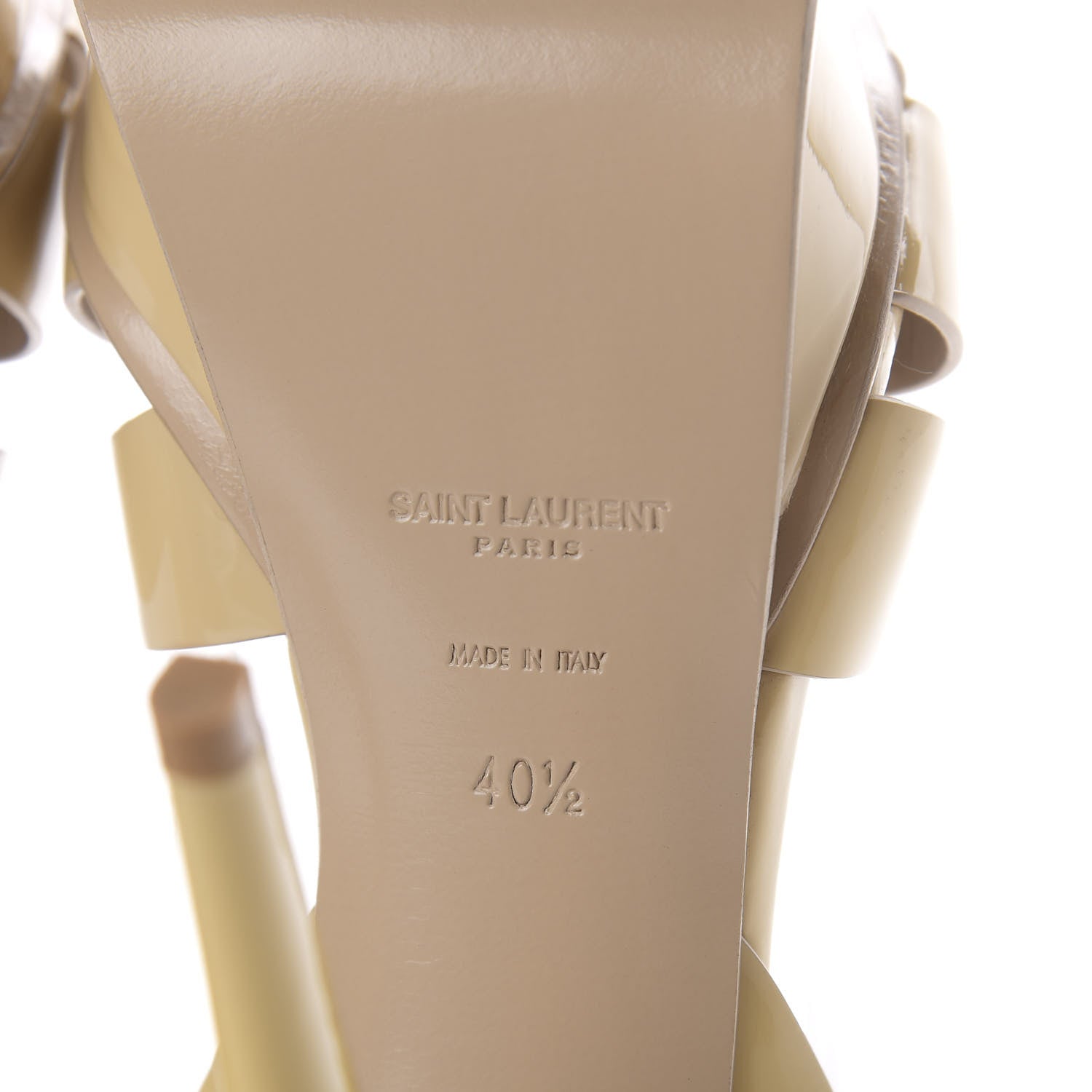 Saint Laurent Patent Tribute 105 Platform Sandals 40.5 Nude Powder 8 of 10