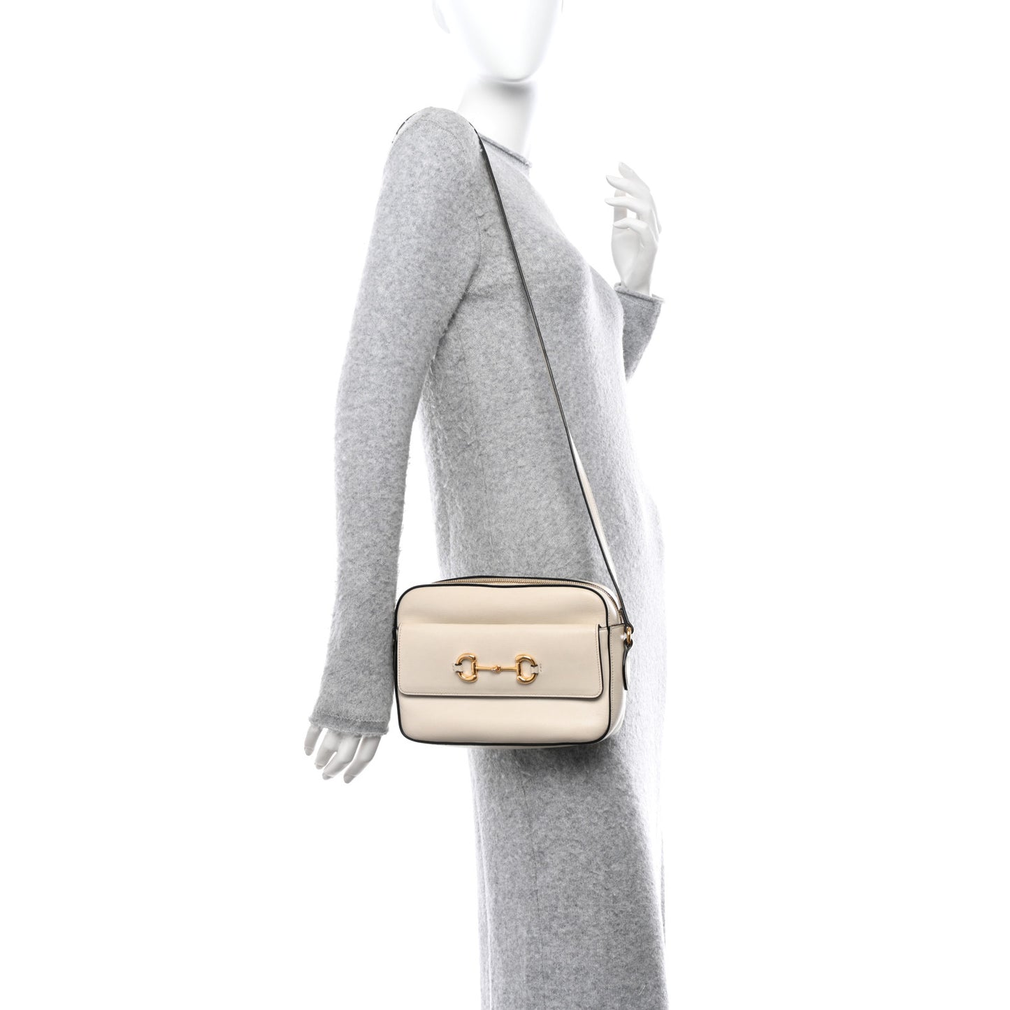 Azalea Calfskin Small Horsebit 1955 Shoulder Bag Mystic White