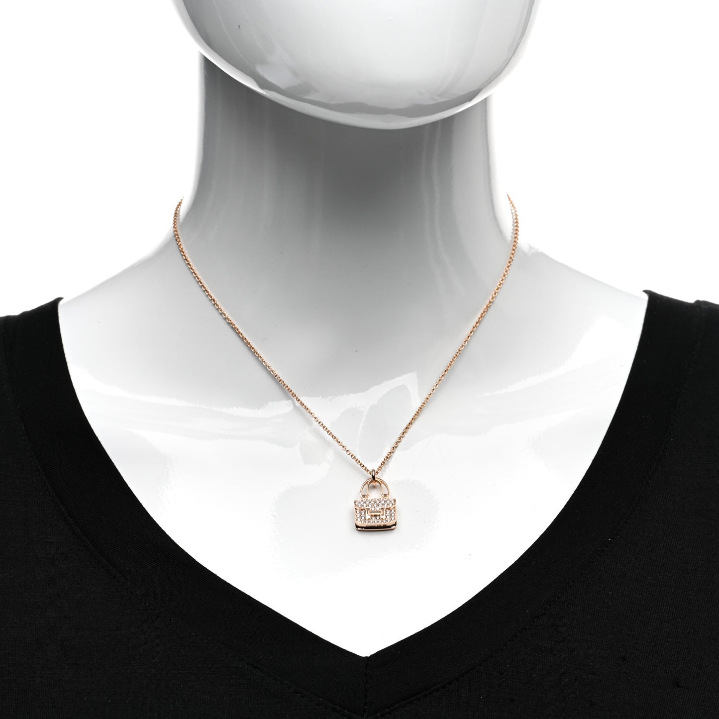 18K Rose Gold Diamond Constance Amulettes Pendant Necklace