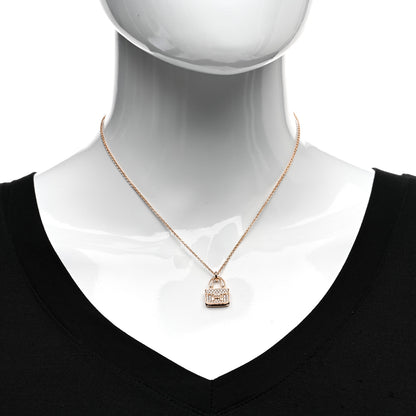Hermes 18K Rose Gold Diamond Constance Amulettes Pendant Necklace 2 of 6