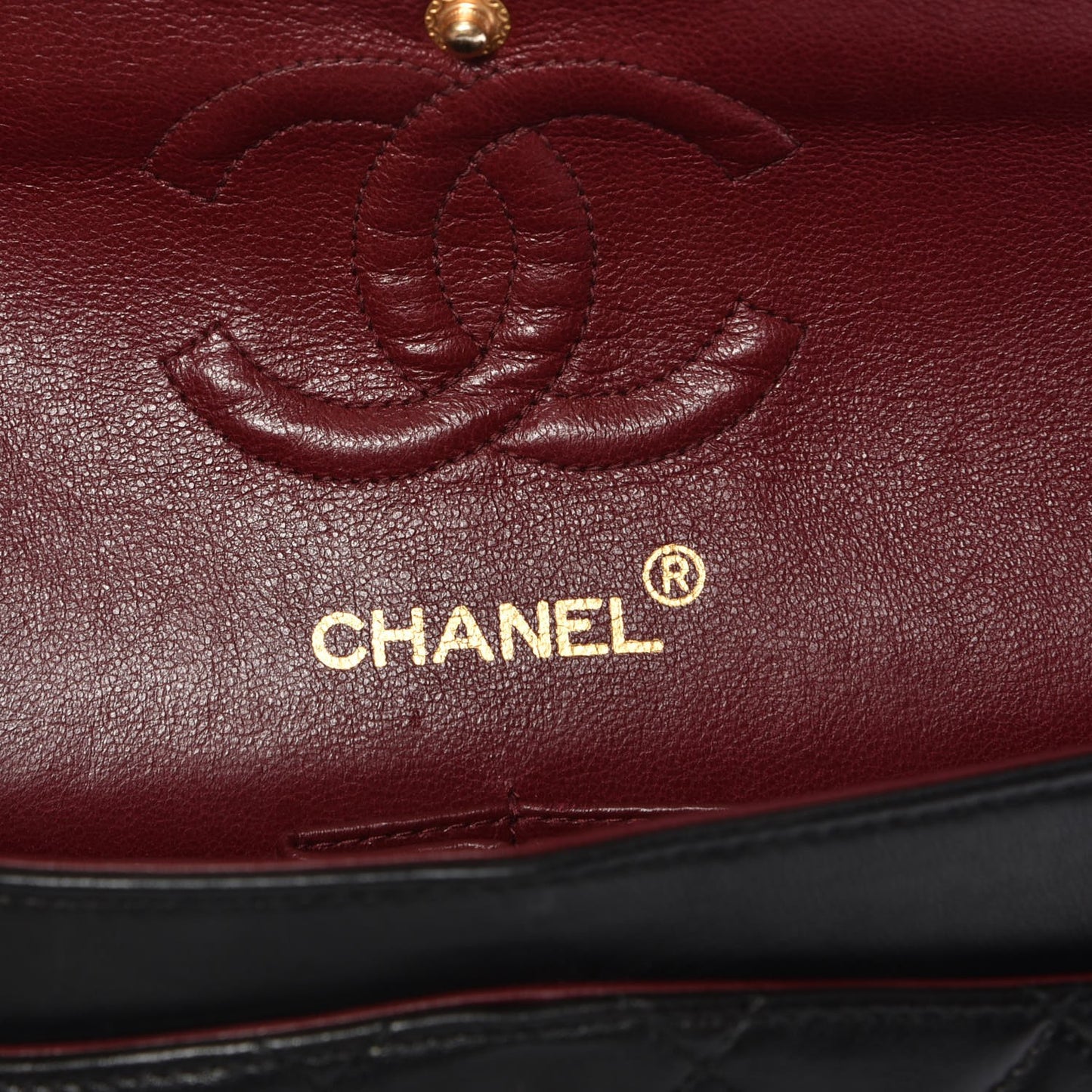 Lambskin Quilted Small Double Flap Black