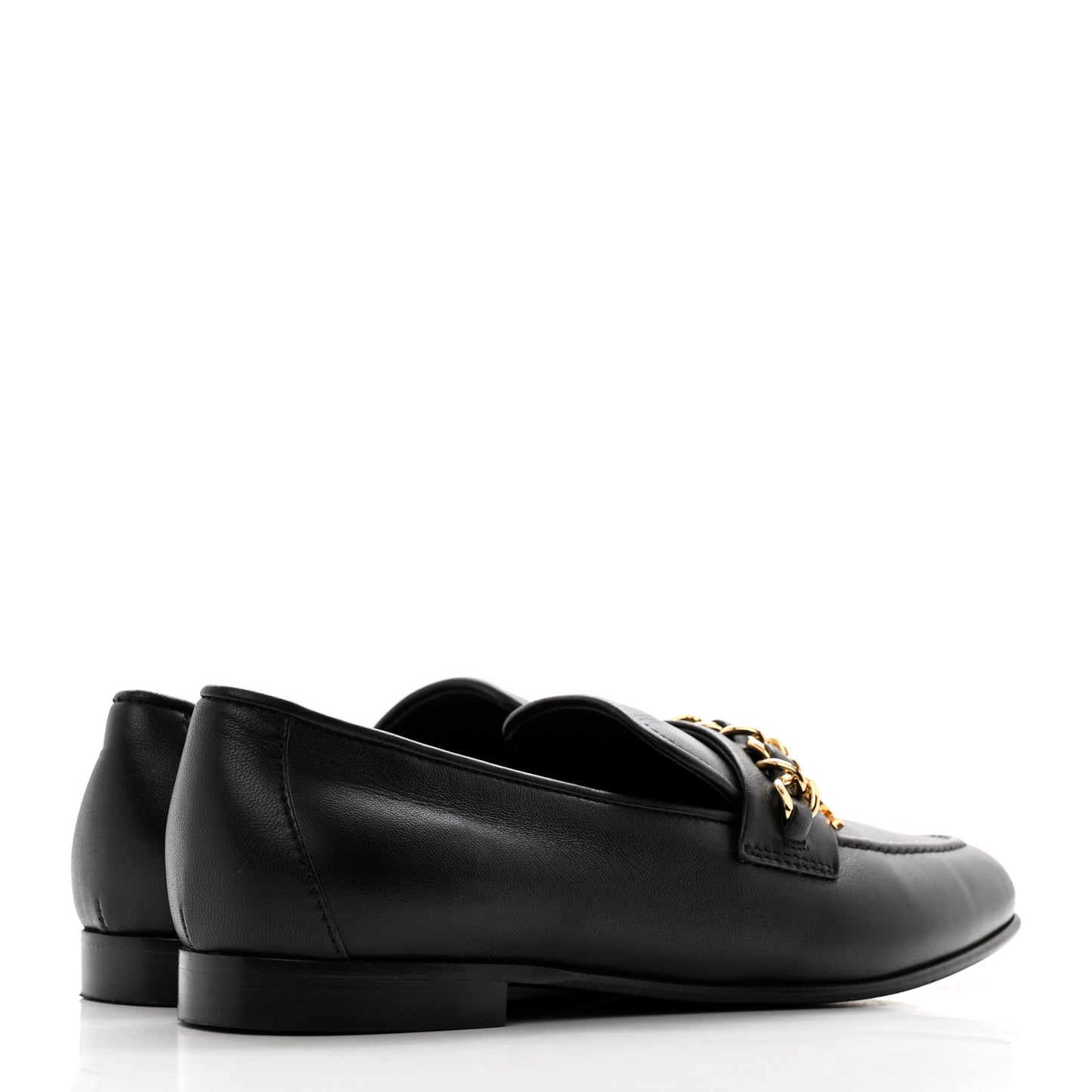 Lambskin CC Chain Mocassin Loafers 37 Black