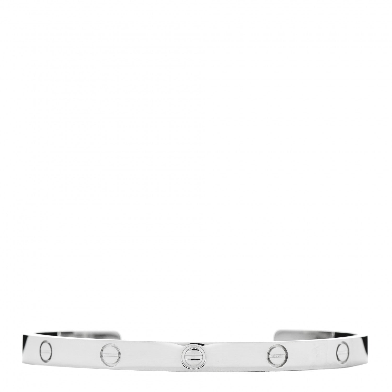 Cartier 18K White Gold LOVE Cuff Bracelet 20 1 of 4