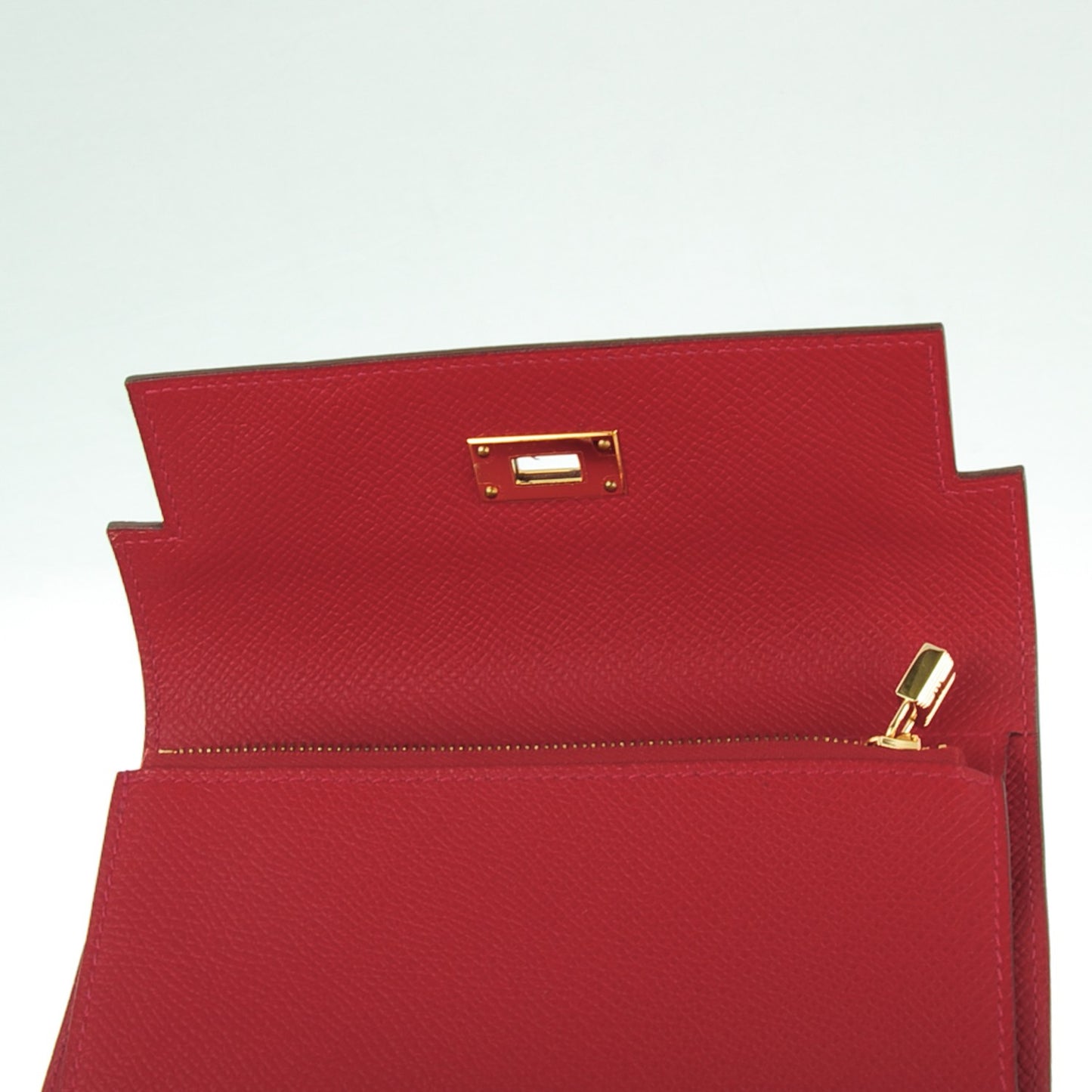 Epsom Kelly Medium Wallet Rouge Casaque