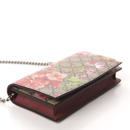 Gucci GG Supreme Monogram Blooms Chain Wallet Beige Multicolor Dry Rose 4 of 11