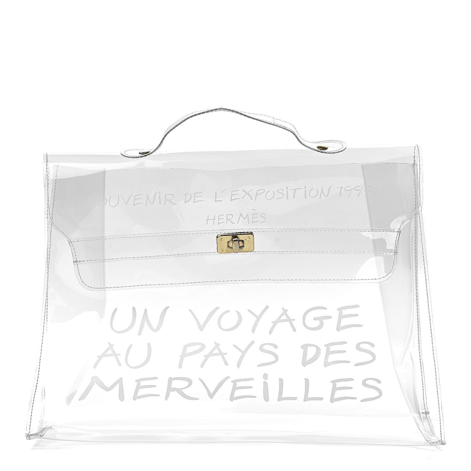 Hermes Vinyl Souvenir De L'Exposition Kelly Transparent 1 of 11